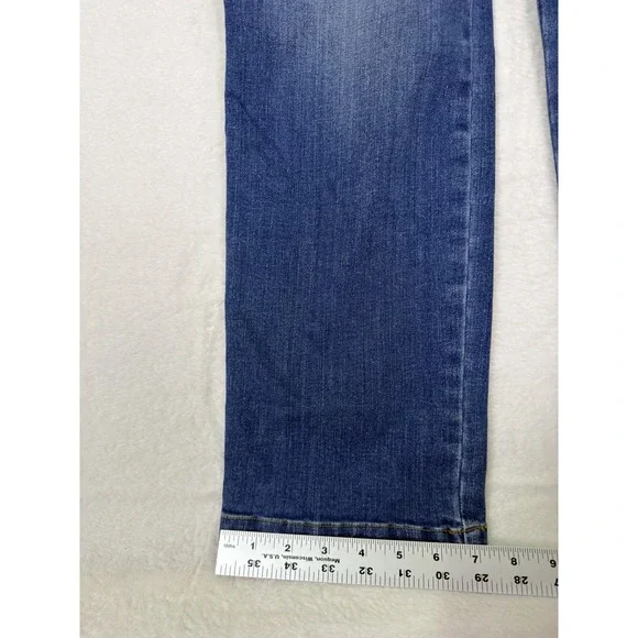 Spanx Jeans Womens XL Blue Medium Wash Mid Rise Straight Pull On Stretch - Picture 6 of 10
